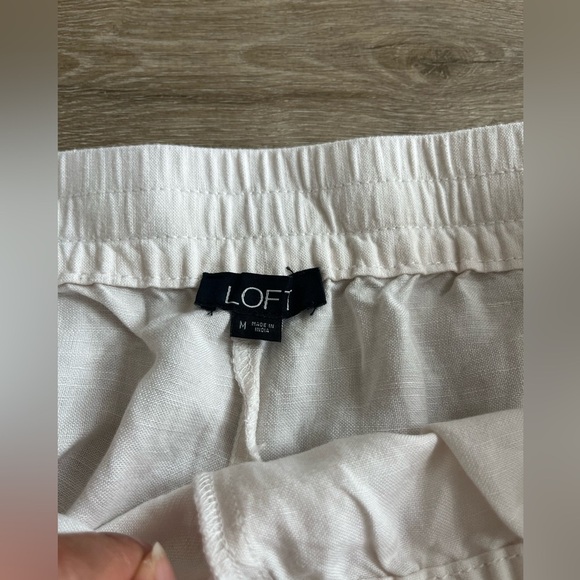 Ann‎ Taylor Loft Embroidered Ivory Linen Blend Shorts Women’s Size M - Picture 4 of 7